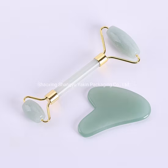Outils de beauté de massage en jade vert pour le visage et le corps